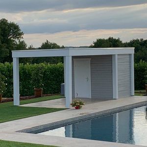 Douglas fir pool house