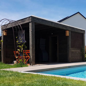 Douglas fir pool house