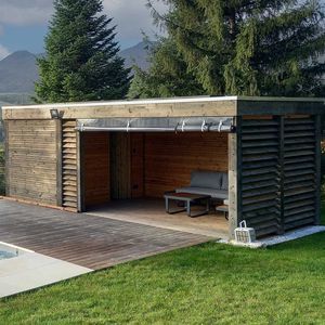 Douglas fir pool house