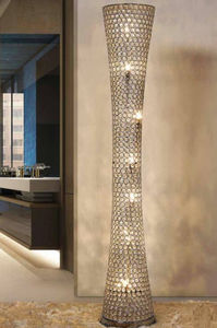 contemporary light column / metal / LED / indoor