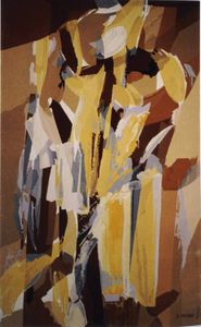contemporary tapestry / patterned / wool
