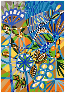 contemporary tapestry / patterned / wool