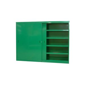 low filing cabinet / steel / with sliding door / contemporary