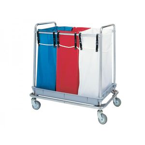 linen trolley / commercial / stainless steel / plastic