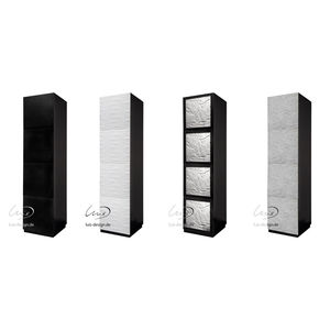 contemporary wardrobe / glossy lacquered wood / granite / marble