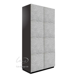contemporary wardrobe / glossy lacquered wood / metal / granite