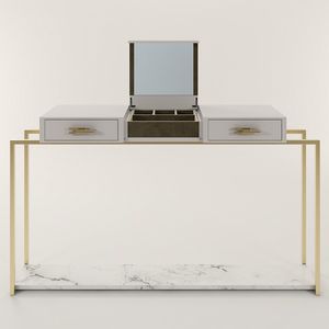 contemporary dressing table / lacquered wood / metal / marble