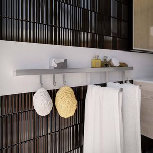 wall-mounted shelf / contemporary / metal / bathroom