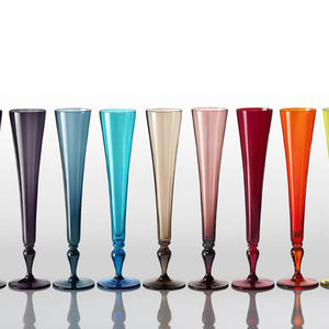 blown glass champagne flute