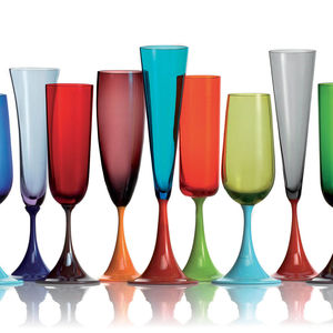 blown glass champagne flute