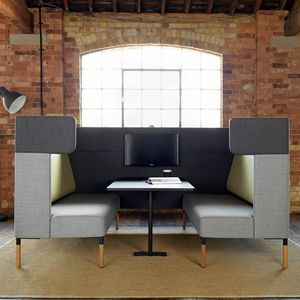 modular sofa / Scandinavian design / fabric / wooden
