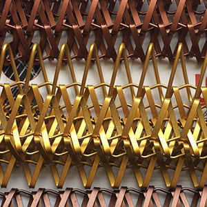 facade woven wire fabric / steel / twisted