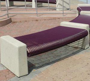 public bench / contemporary / aluminum / stainless steel