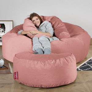 contemporary bean bag / fabric / double / pink