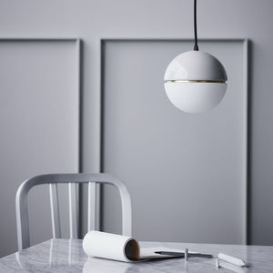 pendant lamp / contemporary / opalescent glass / ceramic
