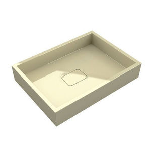 countertop washbasin / rectangular / stone / contemporary