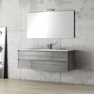 double washbasin cabinet / wall-mounted / oak / MDF
