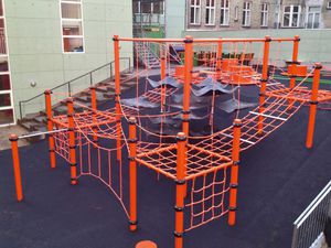 playground climbing structure / with trampoline