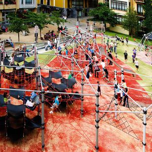 playground climbing structure / with trampoline