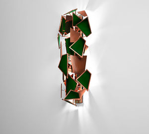 original design wall light / copper / polished copper / fabric