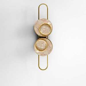 original design wall light / polished brass / marble / LED