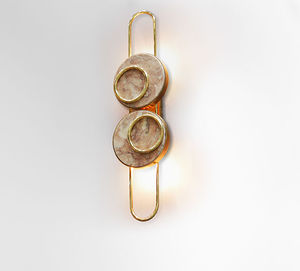 original design wall light / polished brass / marble / LED