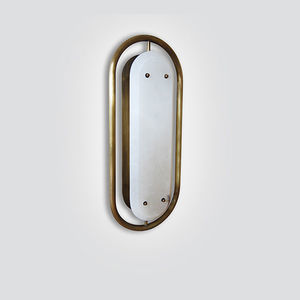 contemporary wall light / brass / marble / alabaster