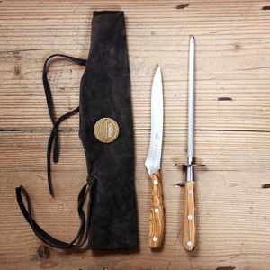 boning knife with wooden handle