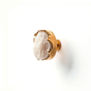 traditional furniture knob / brass / quartz