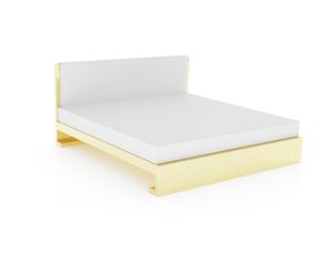 double bed / contemporary / with upholstered headboard / custom