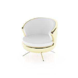 contemporary armchair / leather / wooden / metal