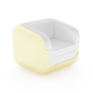 contemporary armchair / leather / wooden / metal