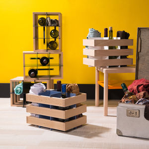 wooden bottle rack
