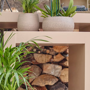 ceramic flower pot / free-standing / round / home