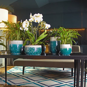 ceramic flower pot / free-standing / round / home