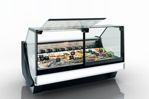 refrigerated display counter / illuminated / for frozen food / fishmonger