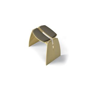 contemporary stool / oak / plywood / upholstered