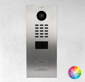 brushed stainless steel video door intercom