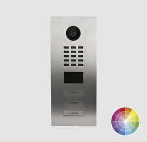 brushed stainless steel video door intercom