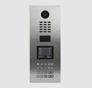 brushed stainless steel video door intercom
