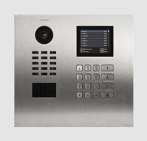 brushed stainless steel video door intercom