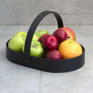 wooden fruit basket / leather / for restaurants / for hotel