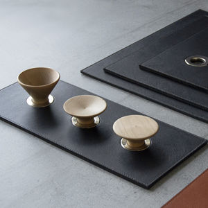 wooden serving tray / synthetic leather / for hotel rooms / for restaurants