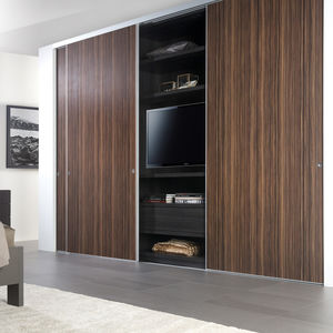 contemporary wardrobe / aluminum / sliding door