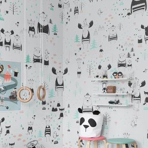 contemporary wallpaper / nonwoven fabric / patterned / monochrome