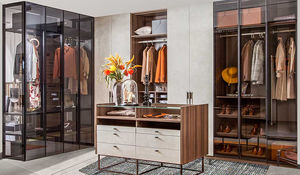 corner walk-in wardrobe