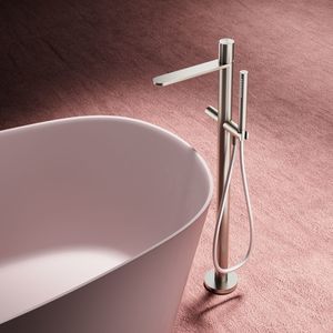brushed stainless steel bathtub mixer set 1