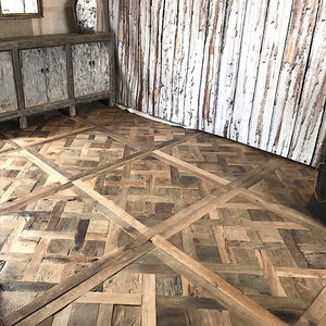 engineered parquet floor / glued / antique / in reclaimed material