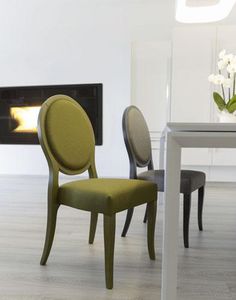 contemporary chair / upholstered / stackable / medallion