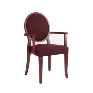 contemporary chair / upholstered / with armrests / stackable